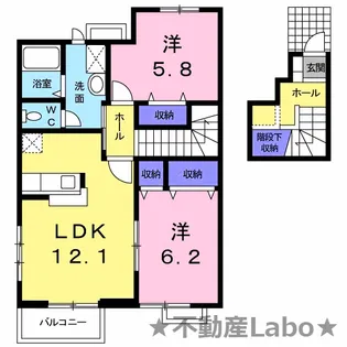 徳島県板野郡藍住町勝瑞字正喜地【アパート】の間取り