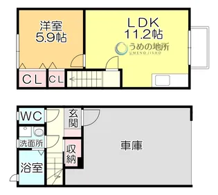 アウトリメッサB【1階】の間取り