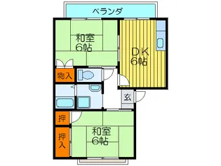 タウンコ-ト守口A【1階】の間取り