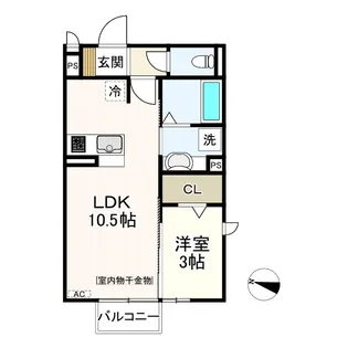 ゼルコヴァ北野【2階】の間取り