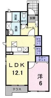 プレジールB【1階】の間取り