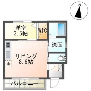 【ペット可】リバレイン【1階】の間取り