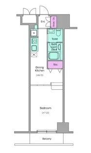 レジディア上野御徒町【12階】の間取り