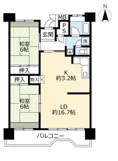 UR武庫川【10階】の間取り