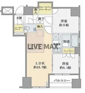 リビオ日本橋浜町パークフィール【6階】の間取り