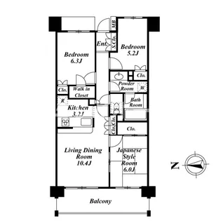 プレミアグランデ馬込【2階】の間取り