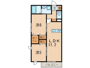 シャロームナカムラ3番館 北棟【1階】の間取り