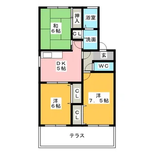 クレールコンフォートC【1階】の間取り