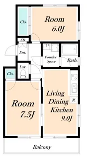 サンシティヒコタB 1【2階】の間取り