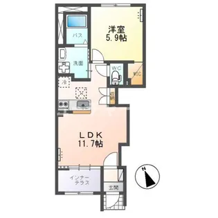 仮)水戸市笠原町字下組新築アパートA棟【1階】の間取り