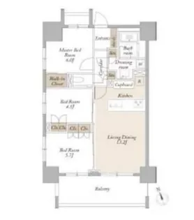 ライトテラス新宿御苑【10階】の間取り