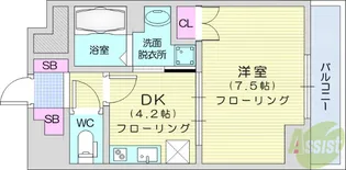 ラフルール連坊【8階】の間取り