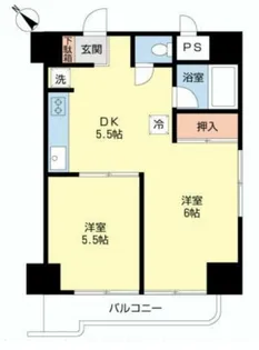 フジタオーク業平マンション【6階】の間取り