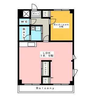 レビュー横山【2階】の間取り