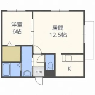 クラリス南平岸II【1階】の間取り