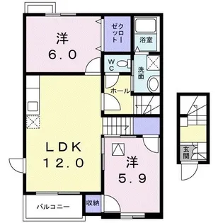 メゾン ド ソリアードA【2階】の間取り