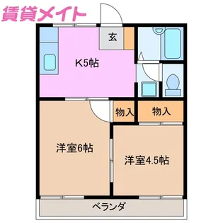 コーポ杉谷3【2階】の間取り