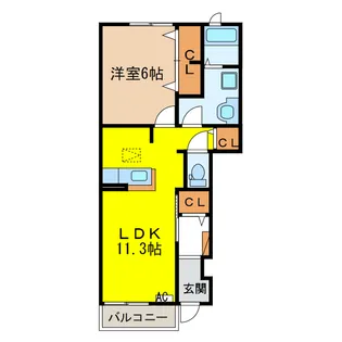 サンハイツ・フレール【1階】の間取り