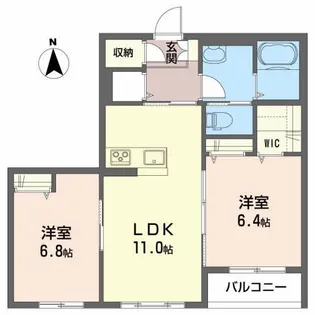 ジュジョールA【2階】の間取り