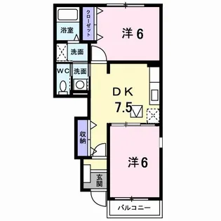 アルモニー スクエアA【1階】の間取り