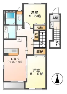 レヴァータドルチェ(Levata Dolce)【2階】の間取り