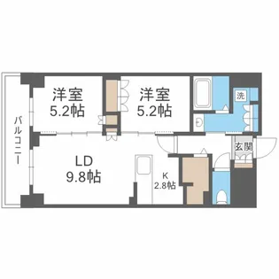ジュノール札幌植物園【2階】の間取り