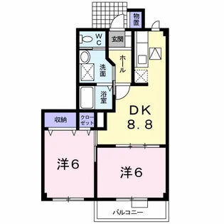 エディビレッヂ B【1階】の間取り