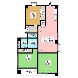 シーズンコート杁ヶ池【4階】の間取り