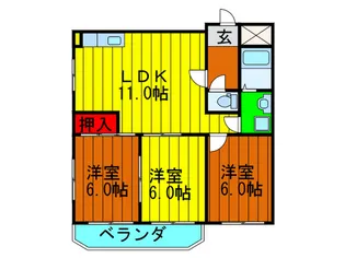 セントネージュ香里II【3階】の間取り