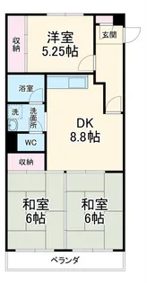 サンハイツ二上【3階】の間取り