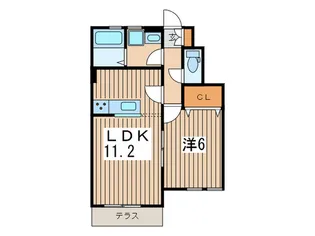 ビュ-ラ-希望が丘B【1階】の間取り