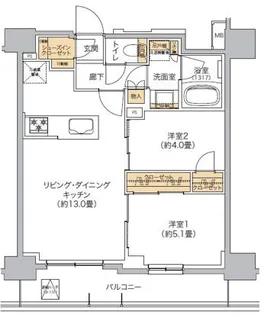 リビオメゾン西麻布【11階】の間取り
