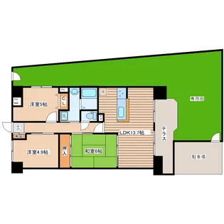 チサンマンション富沢東【1階】の間取り