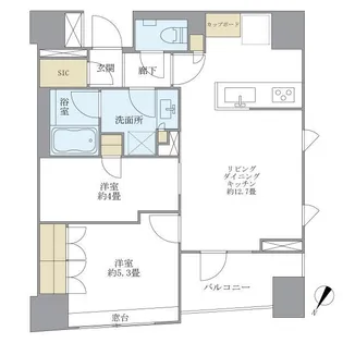 Brillia日本橋三越前【6階】の間取り