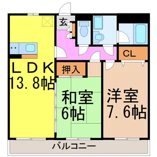 グランディール163【8階】の間取り
