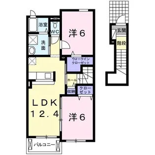 モデッサ24Wハウス郷前【2階】の間取り