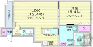 グランメール環状通東B【3階】の間取り