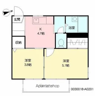 フレグランスデュー【2階】の間取り