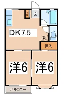パティオ春日居B【1階】の間取り