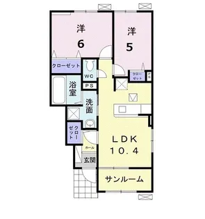 Ange224 B【1階】の間取り