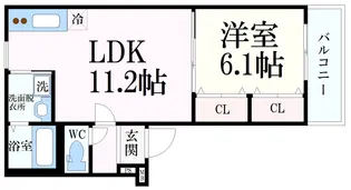 フジパレス摩耶【2階】の間取り