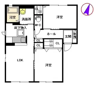 クレール今山【1階】の間取り