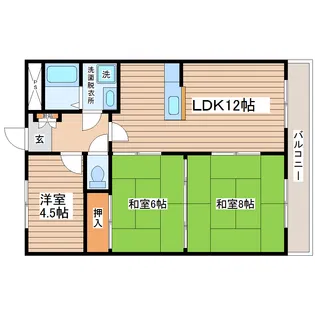 松屋南八木山【2階】の間取り