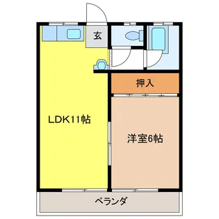 オークラパークマンション【4階】の間取り