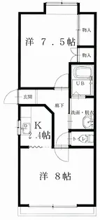 グリーンピュア【1階】の間取り