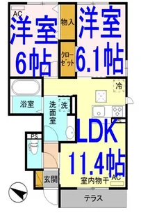 グランプレジールB【1階】の間取り