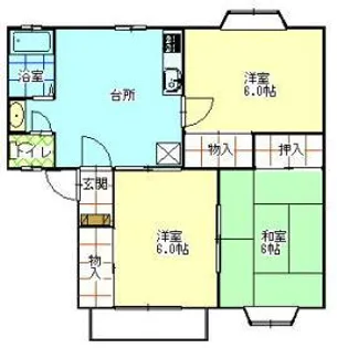 パティオ水沢A【2階】の間取り