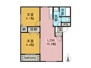 マンションドム西町II【3階】の間取り