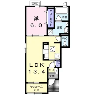 シャンブル08【1階】の間取り