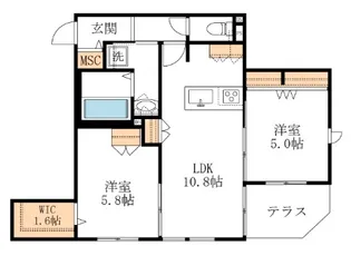 モアニ橋本【1階】の間取り